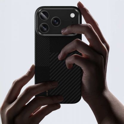 Кевларен кейс с MagSafe за iPhone 17 Pro - Benks Montage Magnetic Armor Air Kevlar Metal Frame Case 600D and 1500D (черен) 6
