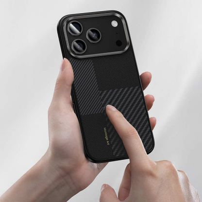 Удароустойчив кевларен кейс с MagSafe за iPhone 17 Pro - Benks Montage Magnetic Armor Pro Kevlar Metal Frame Case 600D and 1500D (черен) 7