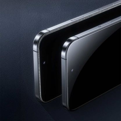 Стъклено защитно покритие с определен ъгъл на виждане за дисплея на iPhone 17 Pro Max (черен-прозрачен)  - Benks Ultra Shield Privacy Tempered Glass 7