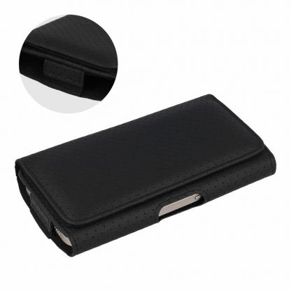 Кожен калъф с щипка за колан за iPhone 17 Pro Max/16 Pro Max/Samsung A55 5G/A53/S25/S24 и други - HIT Holster Pattern 4 (SIZE XL - 167x83 mm) 5