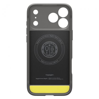 Удароустойчив силиконов (TPU) калъф с MagSafe за iPhone 17 Pro Max - Spigen Rugged Armor MagSafe Case (сив) 3