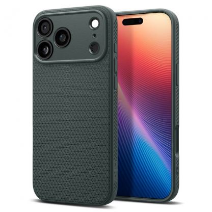 Удароустойчив силиконов (TPU) калъф за iPhone 17 Pro Max - Spigen Liquid Air Case (зелен) 2