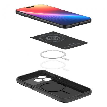 Качествен тънък матиран кейс с MagSafe за iPhone 17 Pro Max - Spigen Thin Fit MagSafe Case (черен) 8