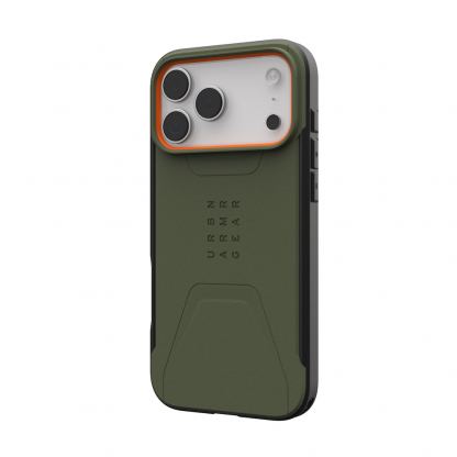 Удароустойчив хибриден кейс с MagSafe за iPhone 17 Pro Max - Urban Armor Gear Civilian MagSafe Case (зелен-оранжев) 5