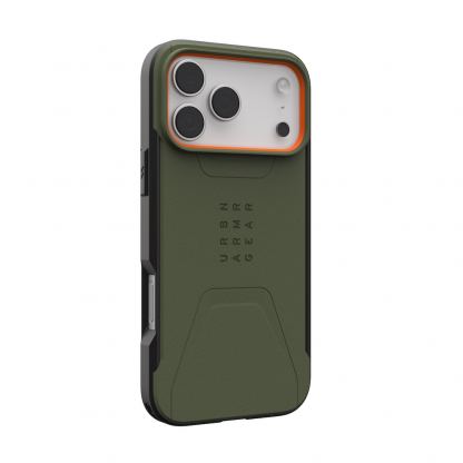 Удароустойчив хибриден кейс с MagSafe за iPhone 17 Pro Max - Urban Armor Gear Civilian MagSafe Case (зелен-оранжев) 6