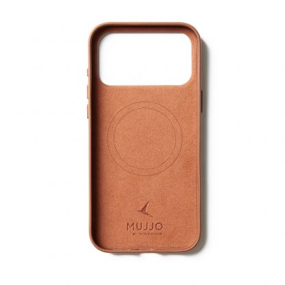 Премиум кожен (естествена кожа) кейс с MagSafe за iPhone 17 Pro Max - Mujjo Full Leather MagSafe Case (кафяв) 3