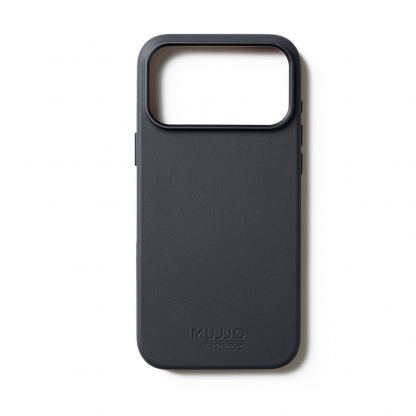 Премиум кожен (естествена кожа) кейс с MagSafe за iPhone 17 Pro Max - Mujjo Full Leather MagSafe Case (тъмносин) 5