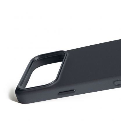 Премиум кожен (естествена кожа) кейс с MagSafe за iPhone 17 Pro Max - Mujjo Full Leather MagSafe Case (тъмносин) 6