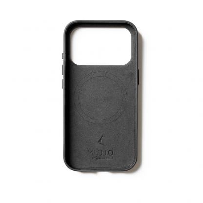 Премиум кожен (естествена кожа) кейс с MagSafe за iPhone 17 Pro - Mujjo Full Leather MagSafe Case (черен) 3