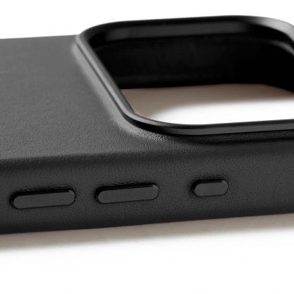 Премиум кожен (естествена кожа) кейс с MagSafe за iPhone 17 Pro - Mujjo Full Leather MagSafe Case (черен) 7