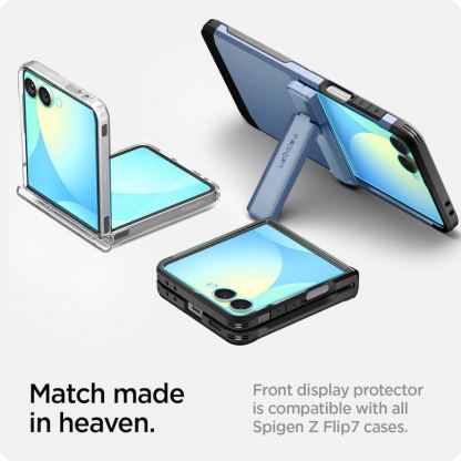 2 броя стъклени защитни покрития за дисплея на Samsung Galaxy Z Flip7 - Spigen Glas.tR EZ Fit Tempered Glass 2 Pack (прозрачно) 14