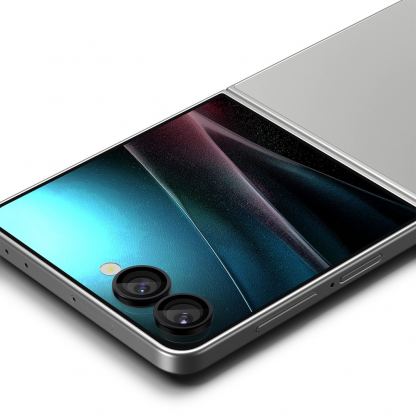 2 комплекта предпазни стъклени лещи за камерата на Samsung Galaxy Z Flip7 - Spigen Optik.tR EZ Fit Tempered Glass 2 Pack (черен) 4