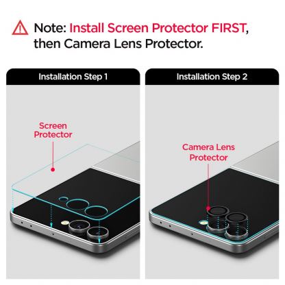 2 комплекта предпазни стъклени лещи за камерата на Samsung Galaxy Z Flip7 - Spigen Optik.tR EZ Fit Tempered Glass 2 Pack (черен) 6