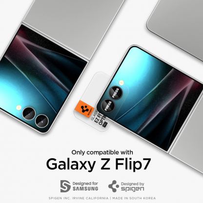 2 комплекта предпазни стъклени лещи за камерата на Samsung Galaxy Z Flip7 - Spigen Optik.tR EZ Fit Tempered Glass 2 Pack (черен) 7