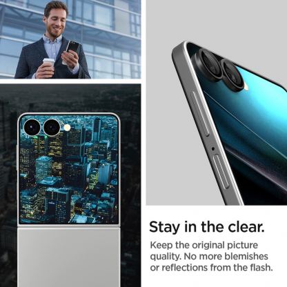 2 комплекта предпазни стъклени лещи за камерата на Samsung Galaxy Z Flip7 - Spigen Optik.tR EZ Fit Tempered Glass 2 Pack (черен) 9