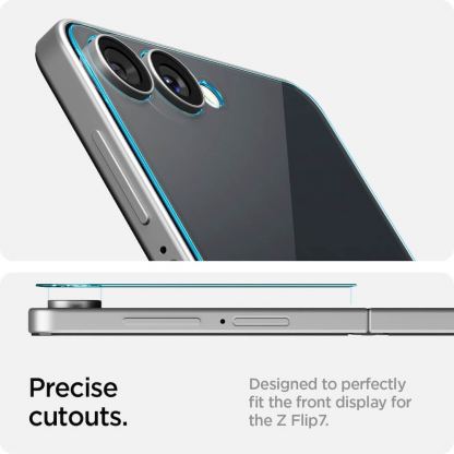 Стъклено защитно покритие за дисплея на Samsung Galaxy Z Flip7 - Spigen Glas.tR EZ Fit Tempered Glass (прозрачно) 13
