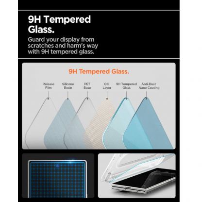 2 броя стъклени защитни покрития за дисплея на Samsung Galaxy Z Fold7 - Spigen Glas.tR EZ Fit Pro Tempered Glass 2 Pack (прозрачен) 9