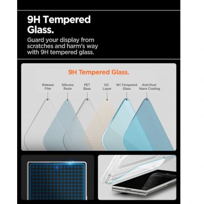 Стъклени защитно покритие за дисплея на Samsung Galaxy Z Fold7 - Spigen Glas.tR EZ Fit Pro Tempered Glass (прозрачен) 9