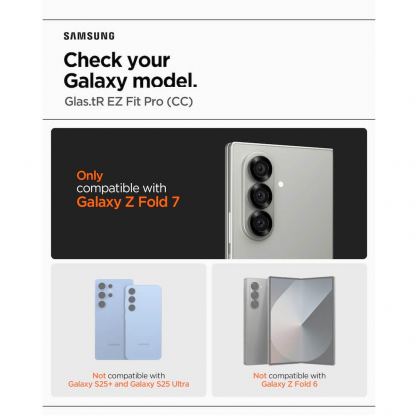 Стъклени защитно покритие за дисплея на Samsung Galaxy Z Fold7 - Spigen Glas.tR EZ Fit Pro Tempered Glass (прозрачен) 11
