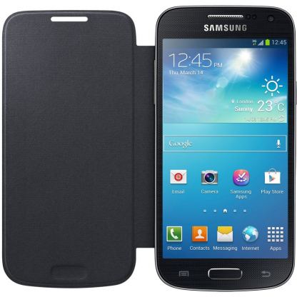 Samsung Flip Cover - оригинален кожен калъф за Samsung Galaxy S4 mini (черен) 2