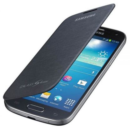 Samsung Flip Cover - оригинален кожен калъф за Samsung Galaxy S4 mini (черен) 3