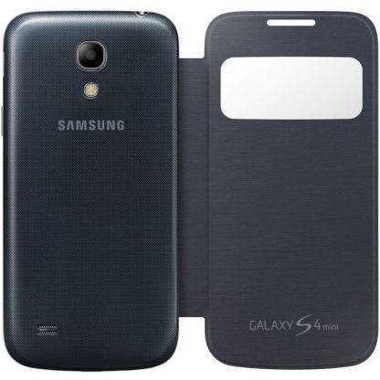 Samsung S-View Cover - оригинален кожен калъф за Samsung Galaxy S4 mini i9195 (черен) 3