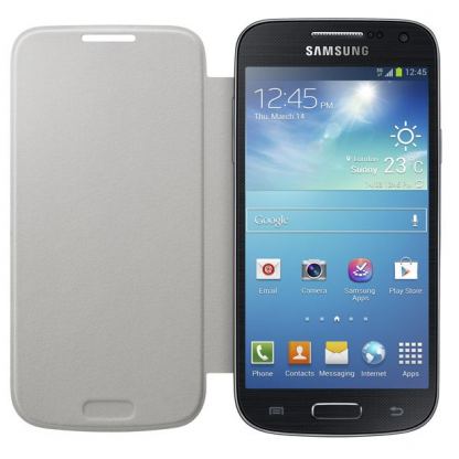 Samsung Flip Cover - оригинален кожен калъф за Samsung Galaxy S4 mini (бял) 3