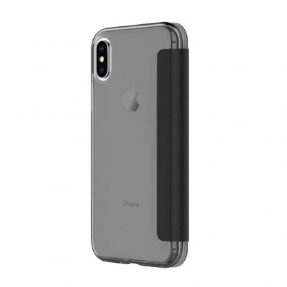 Incipio NGP Folio Case - удароустойчив хоризонтален кожен калъф, тип портфейл за iPhone XS, iPhone X (черен-тъмнопрозрачен) 2