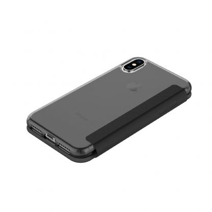 Incipio NGP Folio Case - удароустойчив хоризонтален кожен калъф, тип портфейл за iPhone XS, iPhone X (черен-тъмнопрозрачен) 4