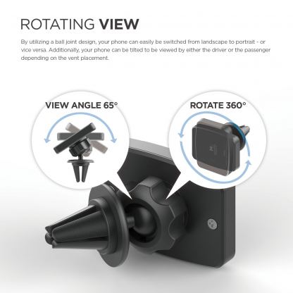 Elago M Car Magnetic Mount Plus - магнитна поставка за радиатора на кола за смартфони (черна) 3