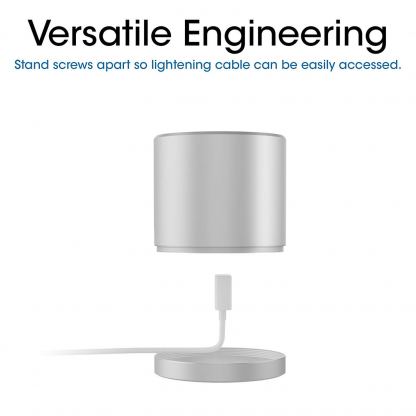 TechMatte Aluminium Apple Pencil Charging Dock - зареждаща алуминиева док станция с вграден кабел и поставка за Apple Pencil (сребриста) 6