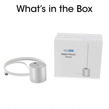 TechMatte Aluminium Apple Pencil Charging Dock - зареждаща алуминиева док станция с вграден кабел и поставка за Apple Pencil (сребриста) 7