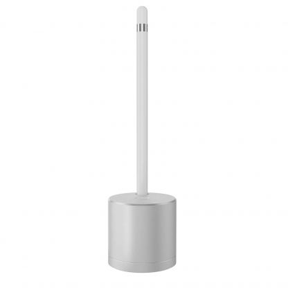 TechMatte Aluminium Apple Pencil Charging Dock - зареждаща алуминиева док станция с вграден кабел и поставка за Apple Pencil (сребриста) 8