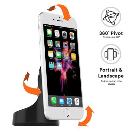 Kenu Airbase Magnetic Mount - универсална магнитна поставка за гладки повърхности за iPhone, Samsung и смартфони (черен) 2