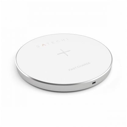 Satechi Wireless Charging Pad Fast Charge - поставка (пад) за безжично захранване за QI съвместими устройства (сребрист) 4