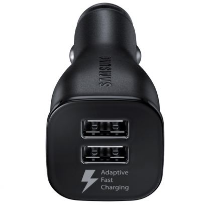 Samsung Fast Dual Car Charger EP-LN920BB 2.0A - оригинално зарядно с 2хUSB за кола с MicroUSB кабел за Samsung и мобилни телефони (черен) (bulk) 2