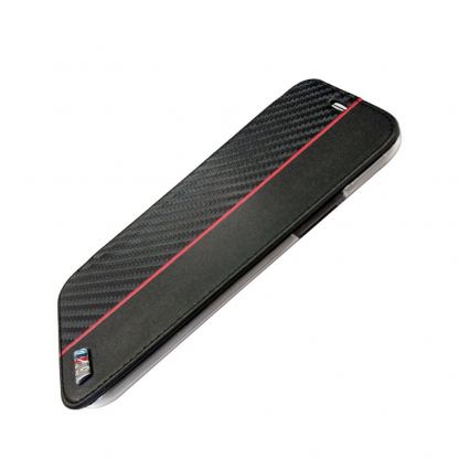 BMW M Collection Book Case - дизайнерски кожен калъф, тип портфейл за iPhone XS, iPhone X (черен) 2