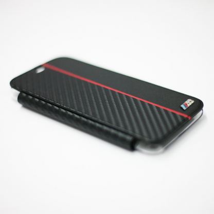BMW M Collection Book Case - дизайнерски кожен калъф, тип портфейл за iPhone XS, iPhone X (черен) 4