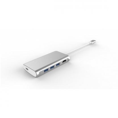 LMP USB-C Video HUB & USB 3.0 - мултифункционален хъб за свързване на допълнителна периферия за компютри с USB-C (сребрист) 2