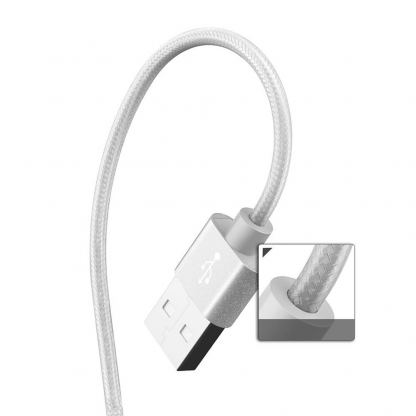 Verus Type-C Cable 3.0 - плетен USB-C кабел за мобилни устройства с USB-C стандарт (сив) 2