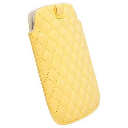 Krusell Avenyn Mobile Pouch XXL - кожен калъф за Samsung Galaxy S2, HTC Sensation, LG и смартфони (жълт) 2