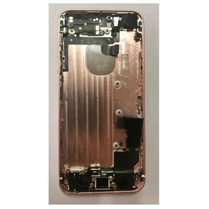 iPhone SE Backcover Full Assembly - резервен заден капак заедно със страничната метална лайсна, Lightning порт, бутони и WiFi антена (розово злато) 2