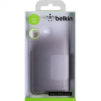 Belkin Micra Glam - поликарбонатов кейс за HTC One (прозрачен-сив) 2