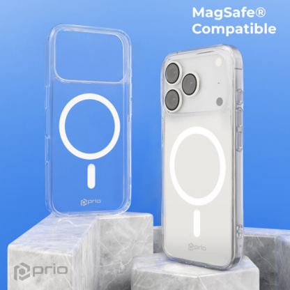 Хибриден кейс с най-висока степен на защита с MagSafe за iPhone 17 Pro - Prio Protective Hybrid Mag Case (прозрачен) 2