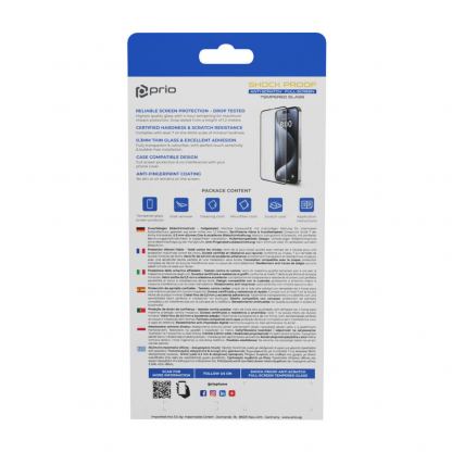 Калено стъклено защитно покритие за дисплея на iPhone 17 Pro - Prio 3D Full Screen Curved Tempered Glass (черен-прозрачен) 4