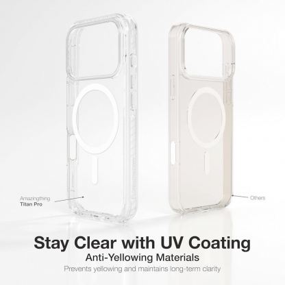Хибриден удароустойчив кейс с MagSafe за iPhone 17 Air - AmazingThing Titan Pro MagSafe Hybrid Case (прозрачен) 6