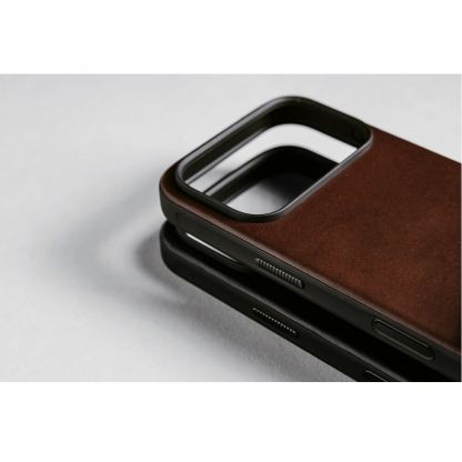 Кожен (естествена кожа) кейс с MagSafe за iPhone 17 Pro - Nomad Modern Horween Leather MagSafe Case (тъмнокафяв) 9