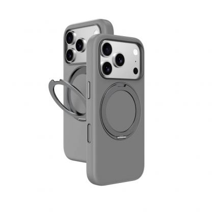 Силиконов (TPU) калъф с MagSafe за iPhone 17 Pro - AmazingThing Cloudie MagSpin Magnetic Soft Silicone Case (сив) 2