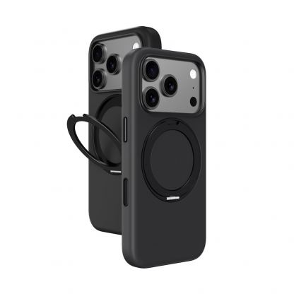 Силиконов (TPU) калъф с MagSafe за iPhone 17 Pro - AmazingThing Cloudie MagSpin Magnetic Soft Silicone Case (черен) 4
