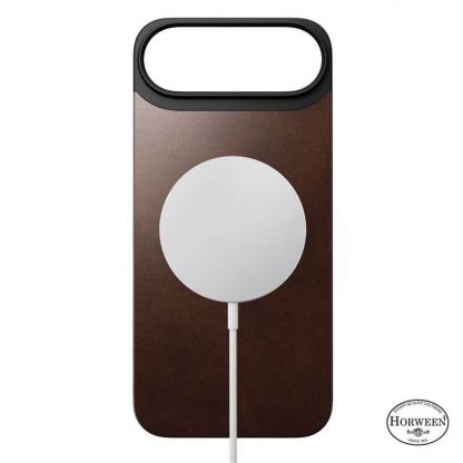 Магнитен кожен (естествена кожа) гръб с MagSafe за iPhone 17 Air - Nomad Magnetic Horween Leather Back (тъмнокафяв) 2